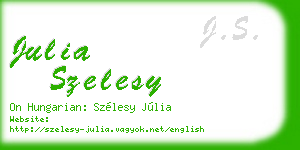 julia szelesy business card